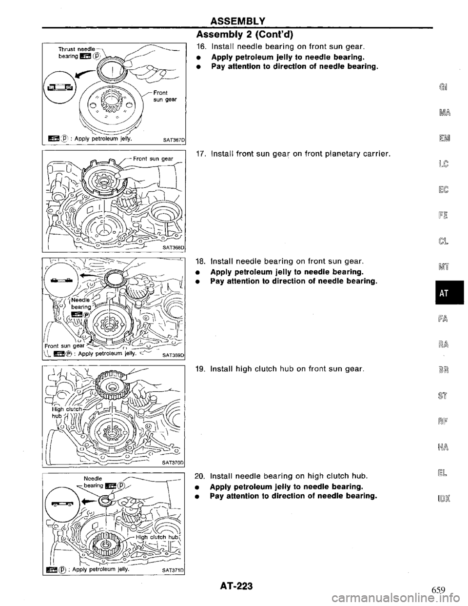 NISSAN PRIMERA 1995 Service Repair Manual 659 NISSAN PRIMERA 1995 Service Repair Manual 659