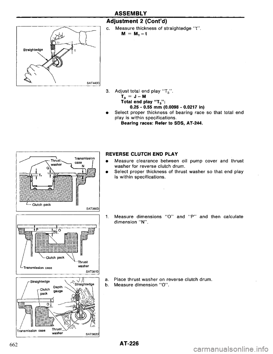 NISSAN PRIMERA 1995 Service Repair Manual 662 NISSAN PRIMERA 1995 Service Repair Manual 662