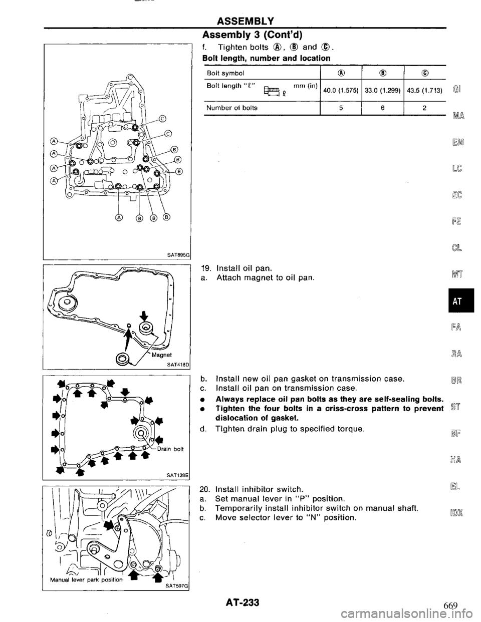 NISSAN PRIMERA 1995 Service Repair Manual 669 NISSAN PRIMERA 1995 Service Repair Manual 669