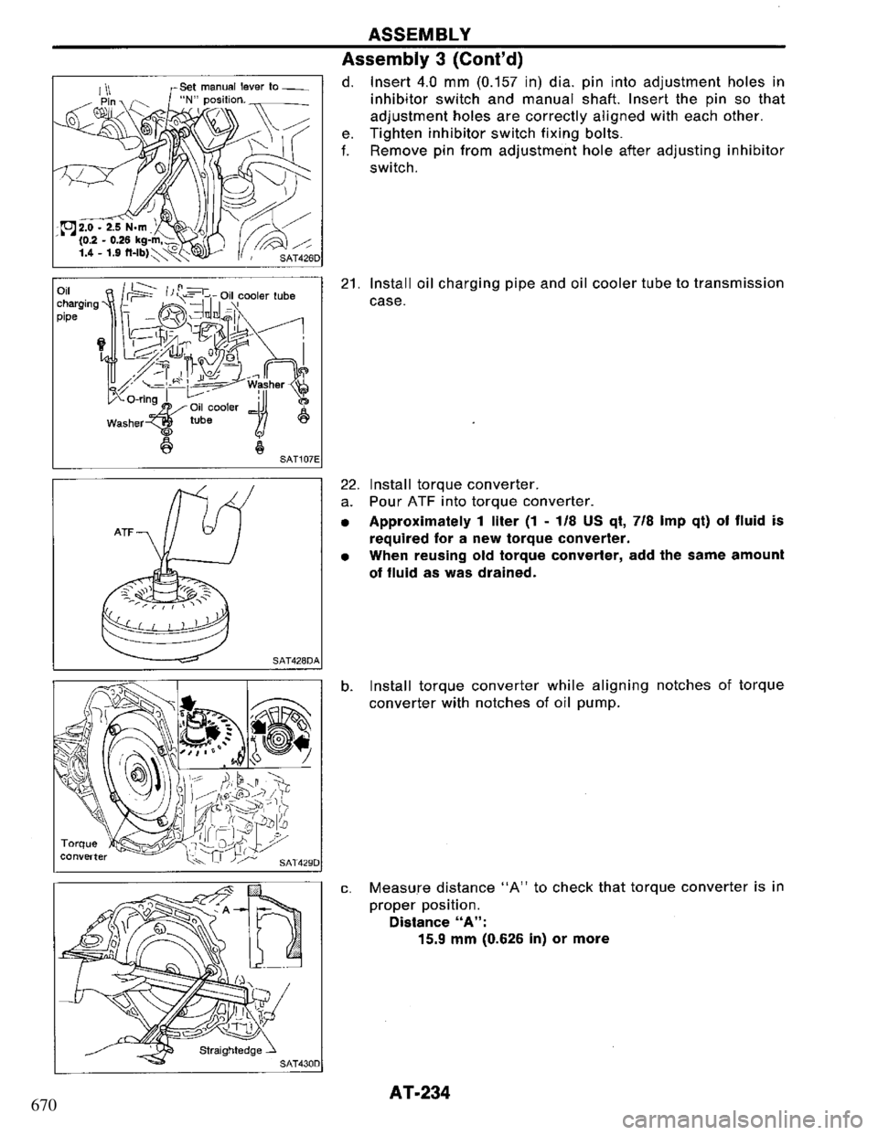 NISSAN PRIMERA 1995 Service Repair Manual 670 NISSAN PRIMERA 1995 Service Repair Manual 670