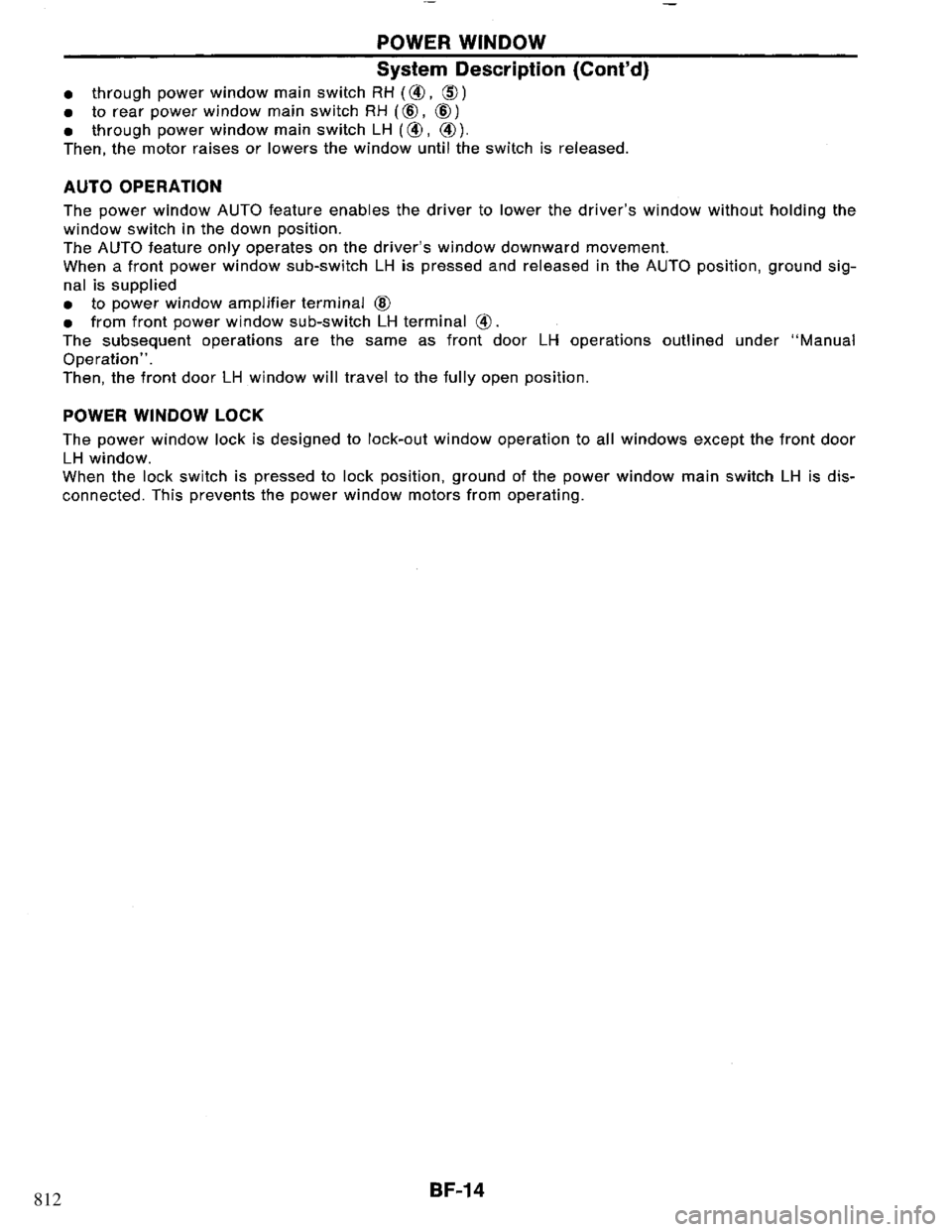 NISSAN PRIMERA 1995 Service Repair Manual 812 NISSAN PRIMERA 1995 Service Repair Manual 812