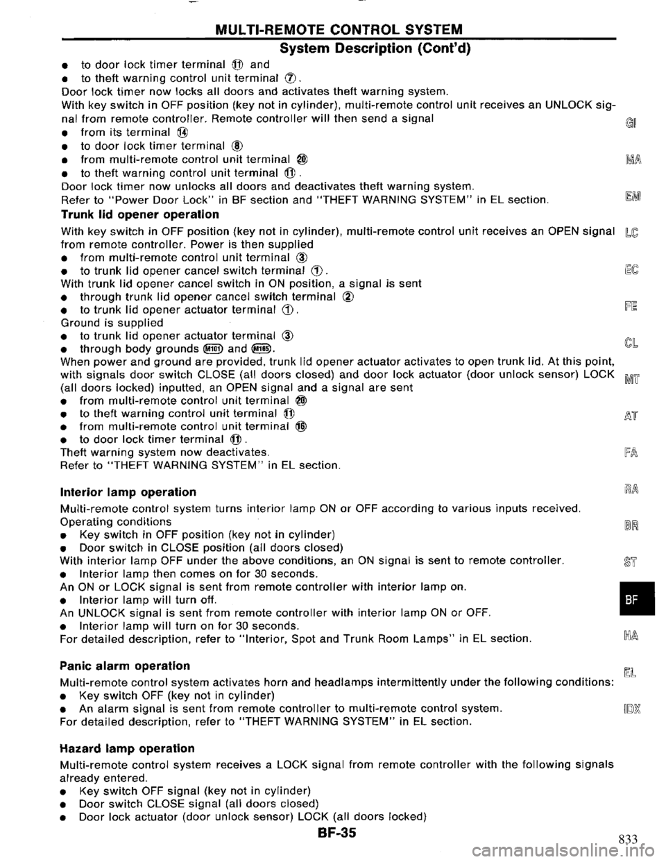 NISSAN PRIMERA 1995  Service Repair Manual 833 