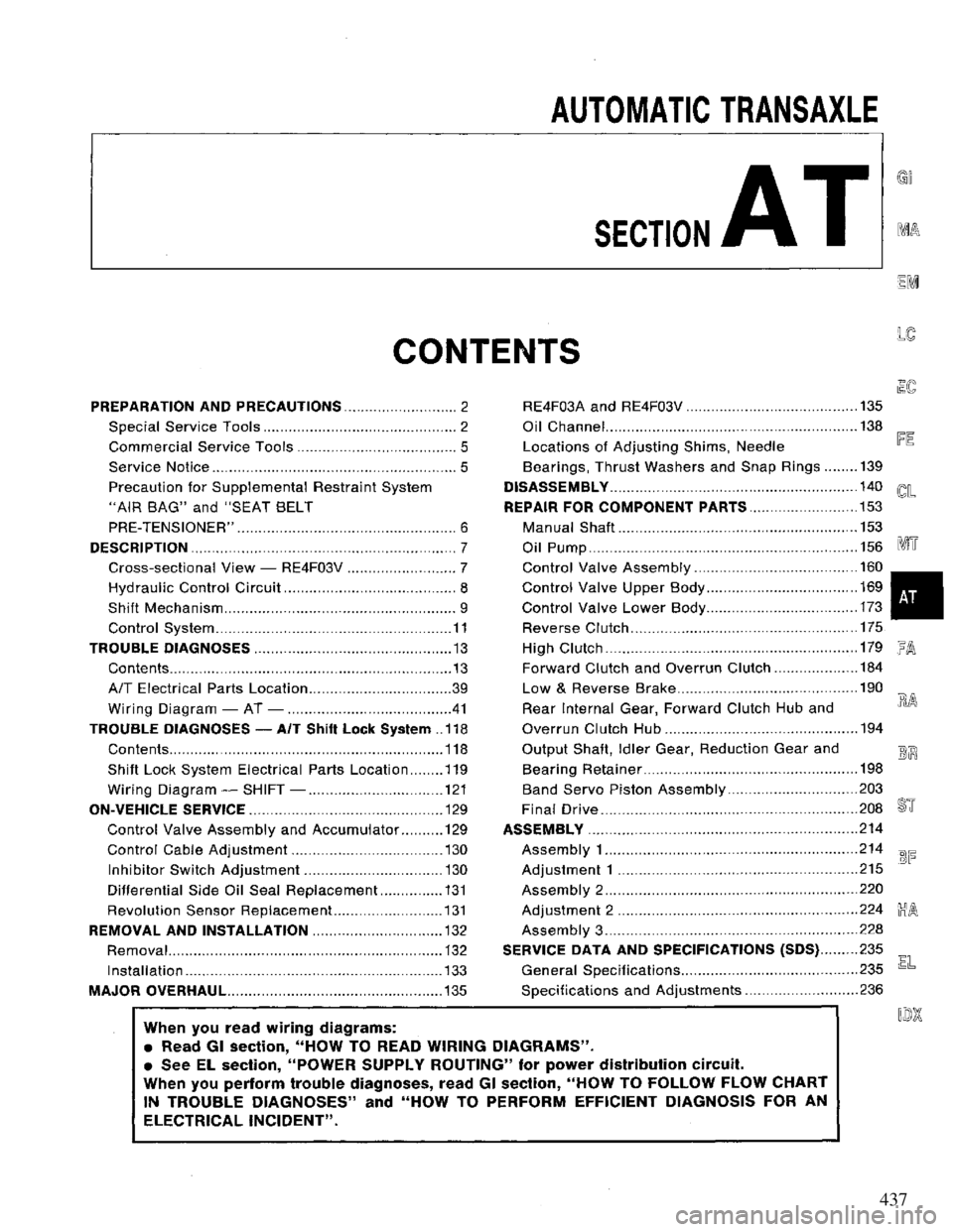 NISSAN PRIMERA 1995  Service Repair Manual 437 