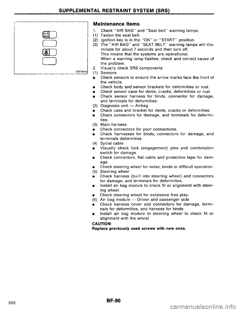 NISSAN PRIMERA 1995 Service Repair Manual 888 NISSAN PRIMERA 1995 Service Repair Manual 888