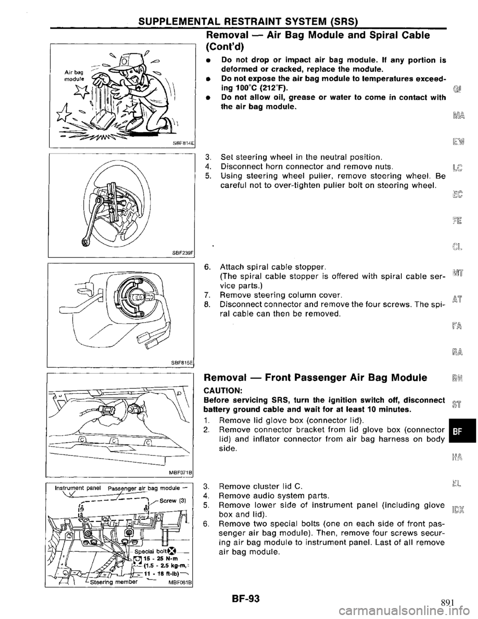 NISSAN PRIMERA 1995 Service Repair Manual 891 NISSAN PRIMERA 1995 Service Repair Manual 891