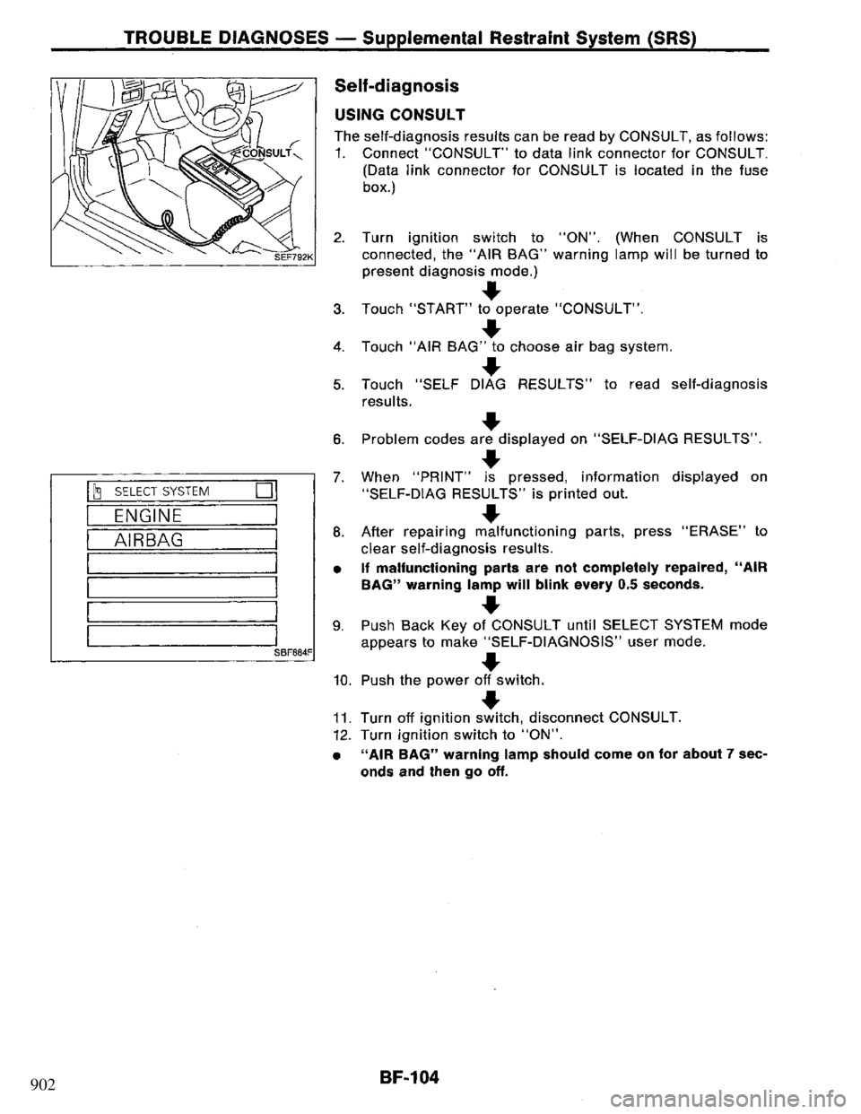 NISSAN PRIMERA 1995  Service Repair Manual 902 