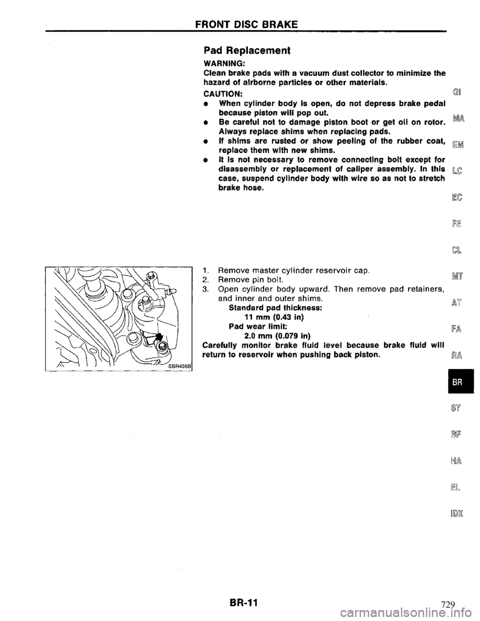 NISSAN PRIMERA 1995  Service Repair Manual 729 