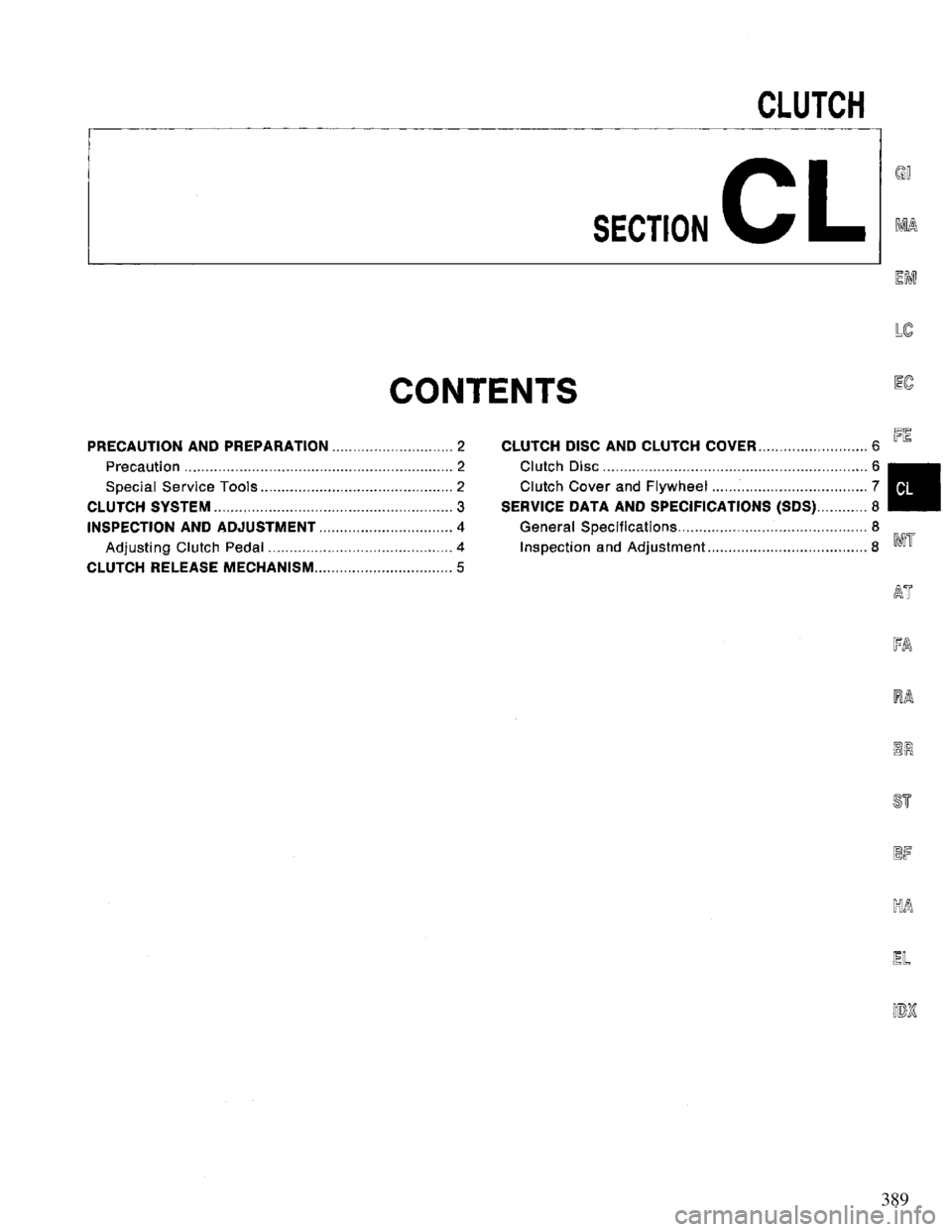 NISSAN PRIMERA 1995 Service Repair Manual 389 NISSAN PRIMERA 1995 Service Repair Manual 389