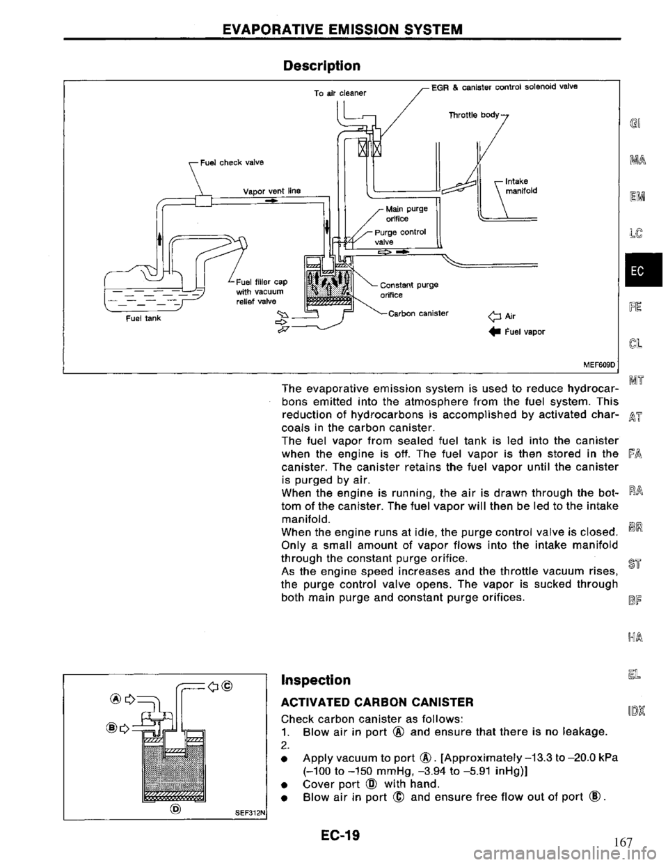 NISSAN PRIMERA 1995 Service Repair Manual 167 NISSAN PRIMERA 1995 Service Repair Manual 167