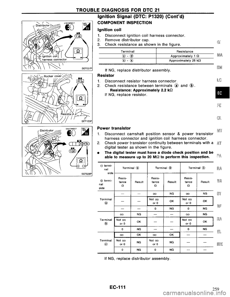 NISSAN PRIMERA 1995  Service Repair Manual 259 