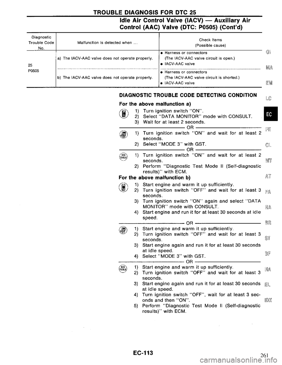 NISSAN PRIMERA 1995  Service Repair Manual 261 