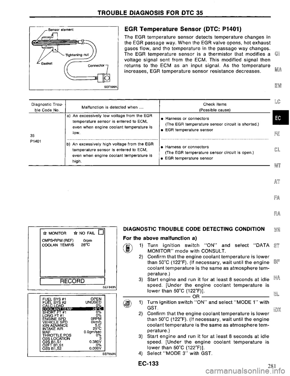 NISSAN PRIMERA 1995  Service Repair Manual 281 