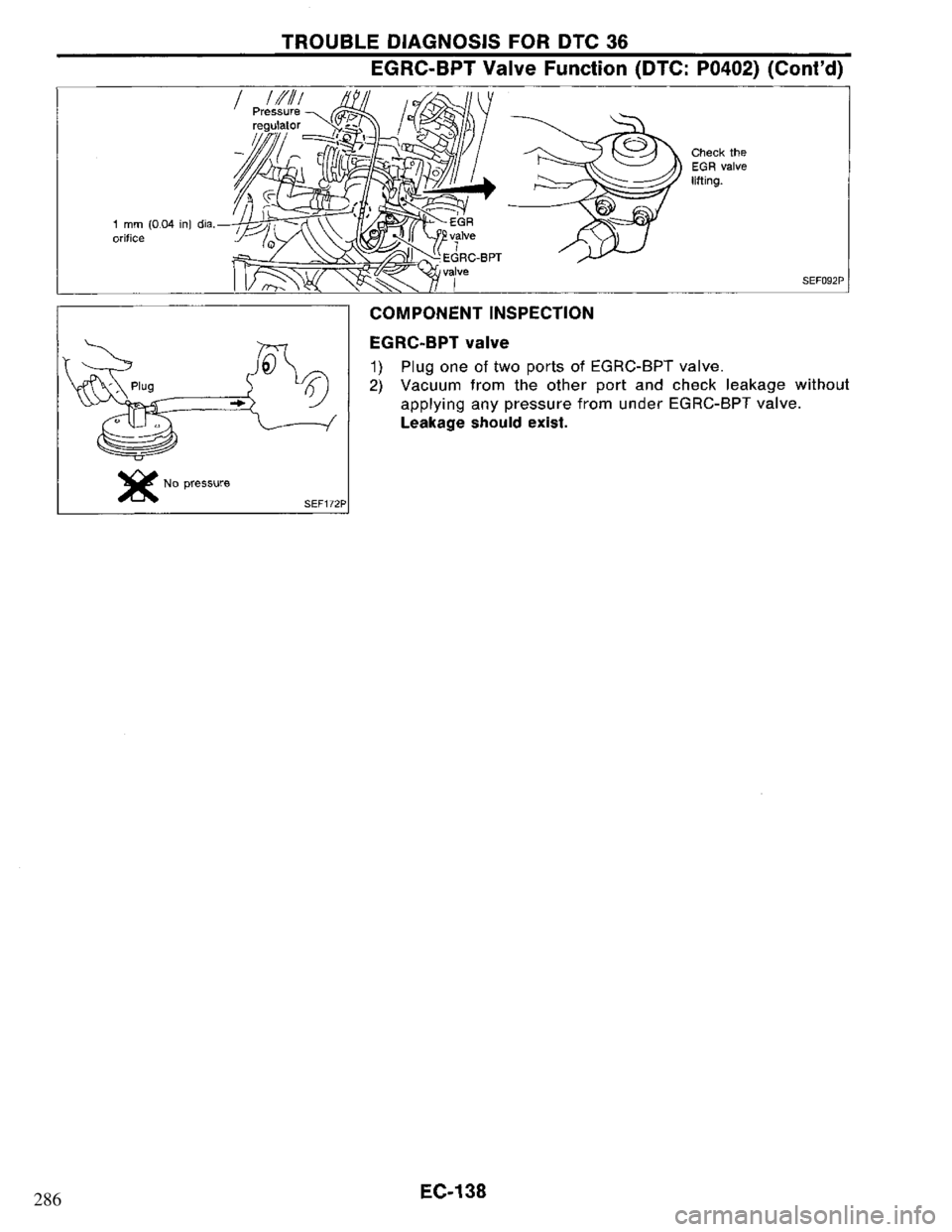 NISSAN PRIMERA 1995  Service Repair Manual 286 