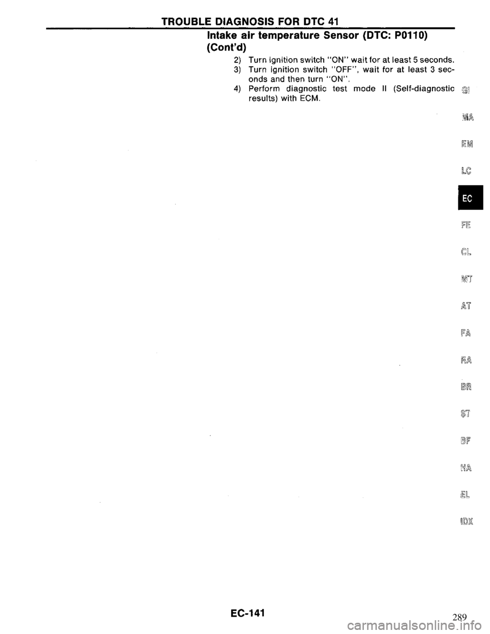 NISSAN PRIMERA 1995  Service Repair Manual 289 