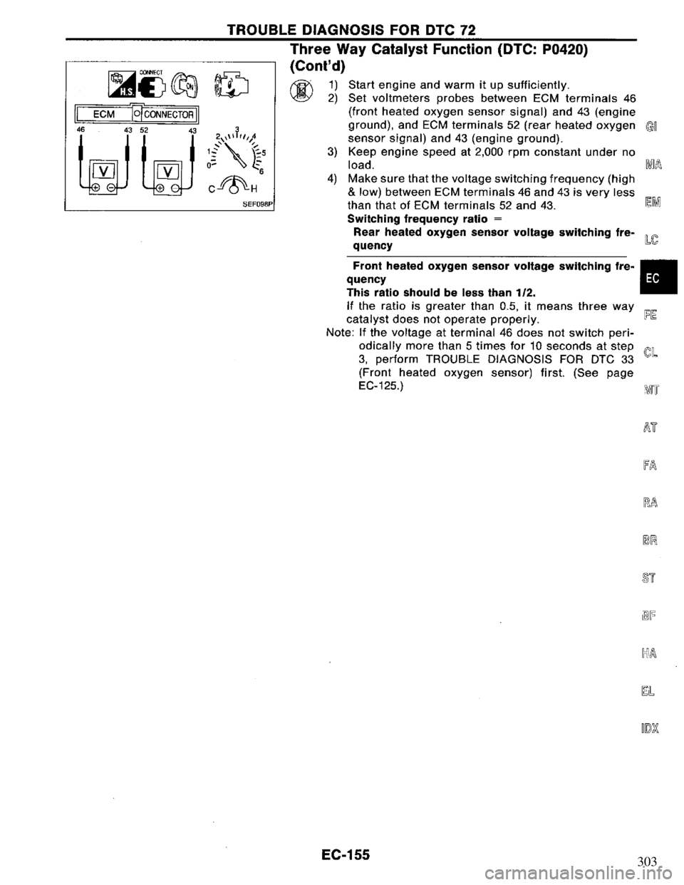 NISSAN PRIMERA 1995 Service Repair Manual 303 NISSAN PRIMERA 1995 Service Repair Manual 303
