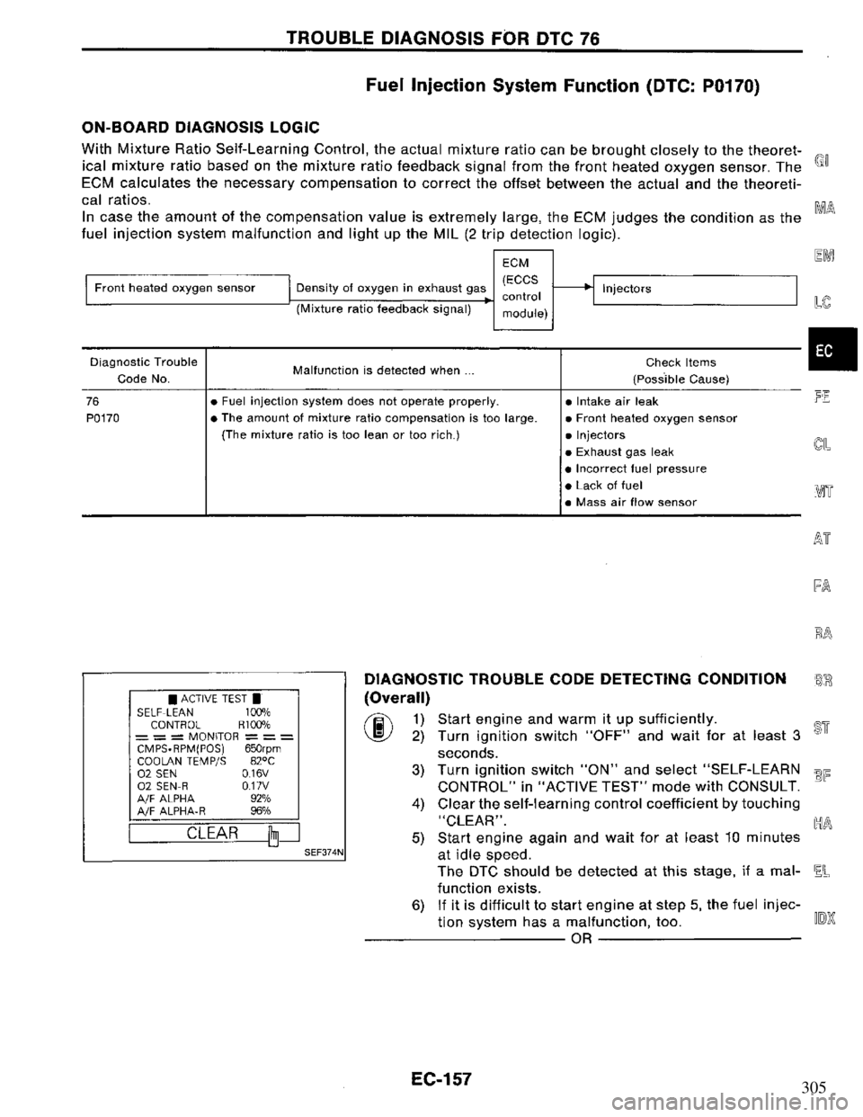 NISSAN PRIMERA 1995 Service Repair Manual 305 NISSAN PRIMERA 1995 Service Repair Manual 305