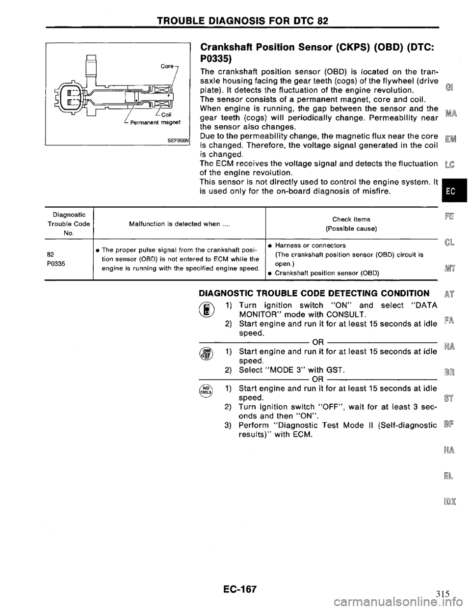 NISSAN PRIMERA 1995 Service Repair Manual 315 NISSAN PRIMERA 1995 Service Repair Manual 315