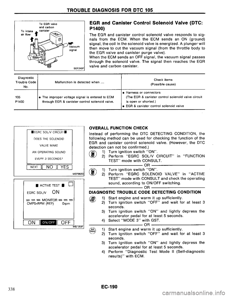 NISSAN PRIMERA 1995 Service Repair Manual 338 NISSAN PRIMERA 1995 Service Repair Manual 338