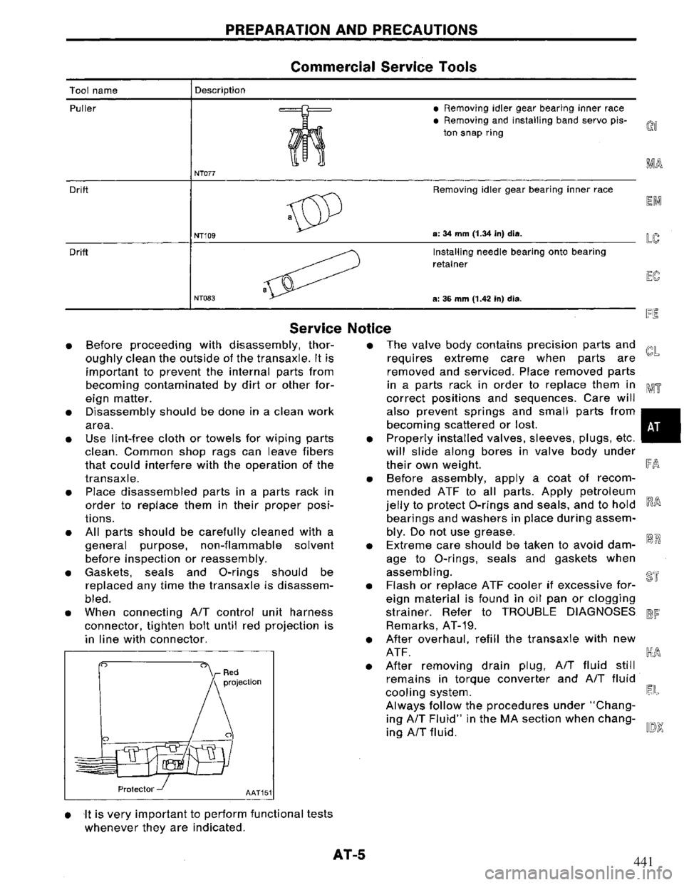 NISSAN PRIMERA 1995  Service Repair Manual 441 