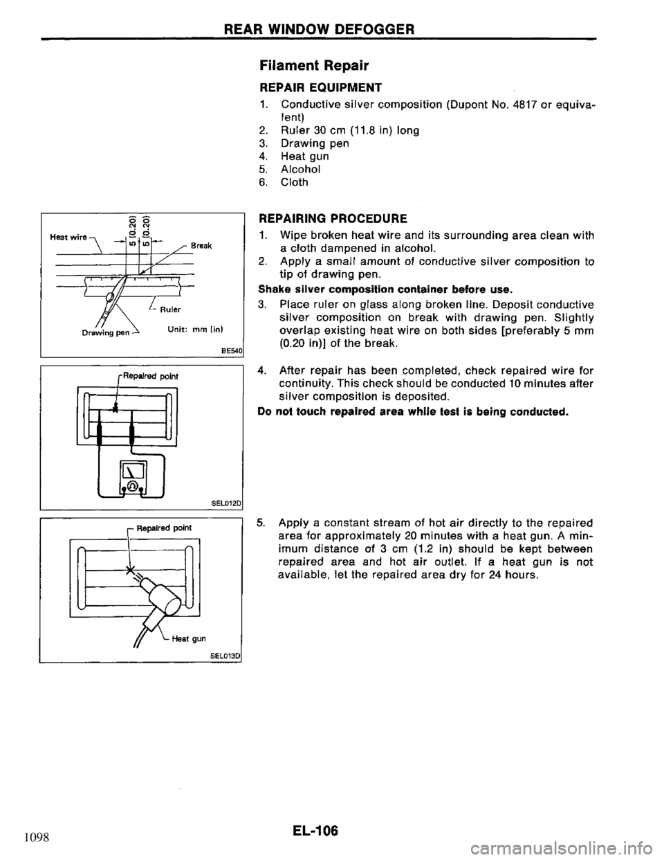 NISSAN PRIMERA 1995  Service Repair Manual 1098 