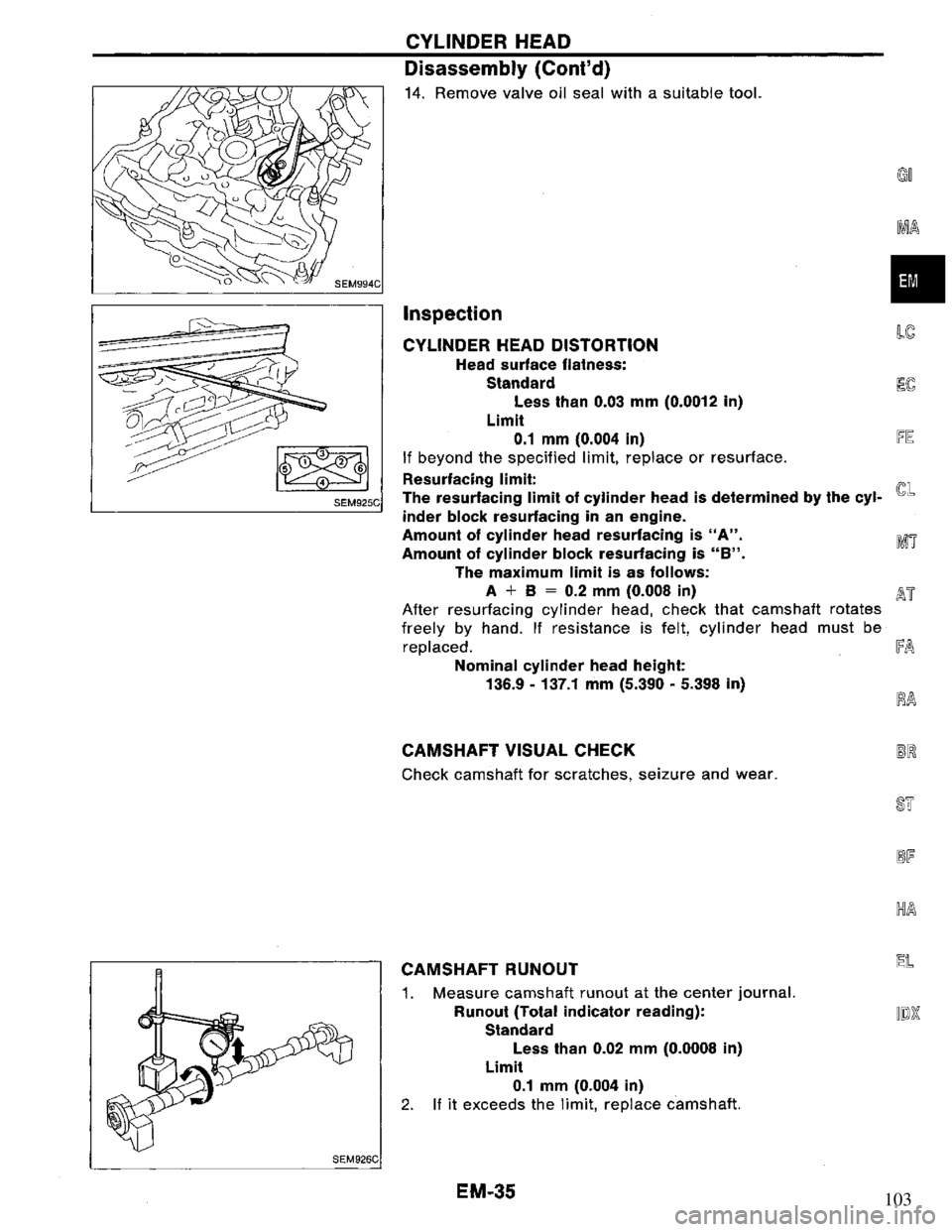 NISSAN PRIMERA 1995  Service Repair Manual 103 