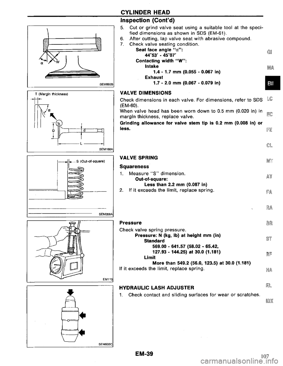 NISSAN PRIMERA 1995  Service Repair Manual 107 