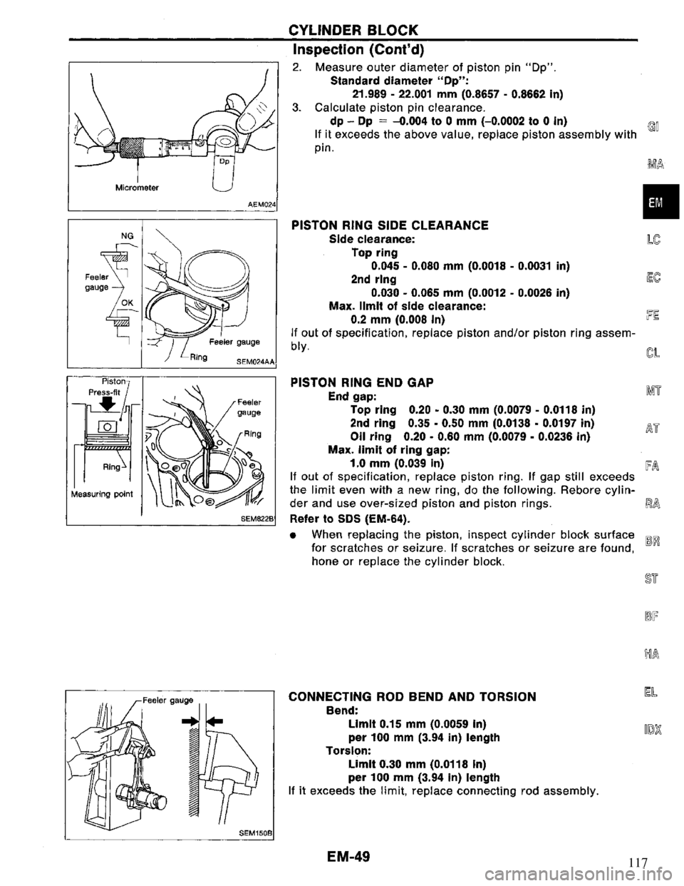 NISSAN PRIMERA 1995  Service Repair Manual 117 