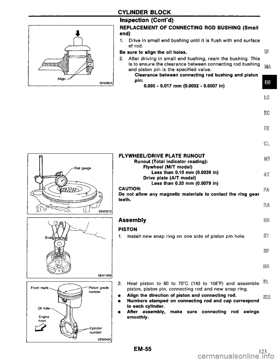 NISSAN PRIMERA 1995  Service Repair Manual 123 