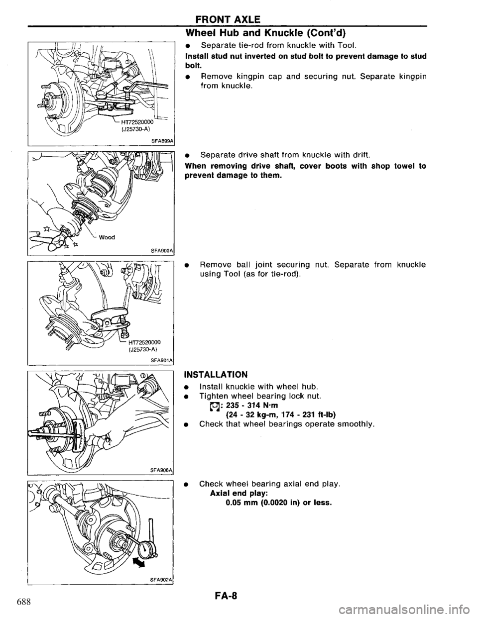 NISSAN PRIMERA 1995 Service Repair Manual 688 NISSAN PRIMERA 1995 Service Repair Manual 688