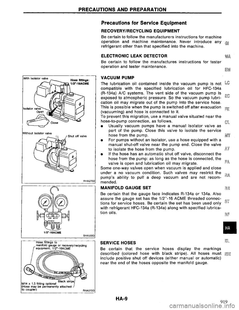 NISSAN PRIMERA 1995 Service Repair Manual 919 NISSAN PRIMERA 1995 Service Repair Manual 919