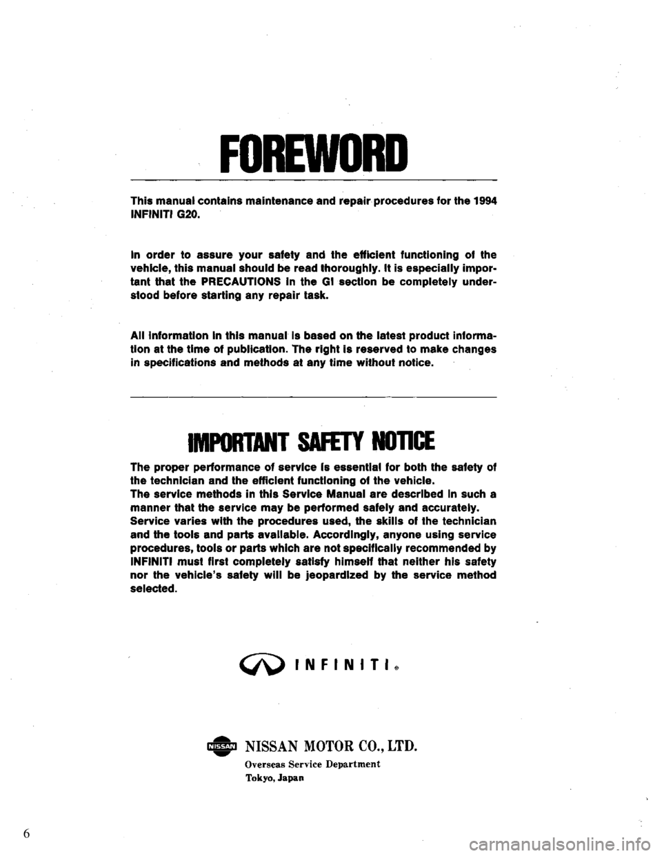 NISSAN PRIMERA 1994 Service Repair Manual 6 NISSAN PRIMERA 1994 Service Repair Manual 6