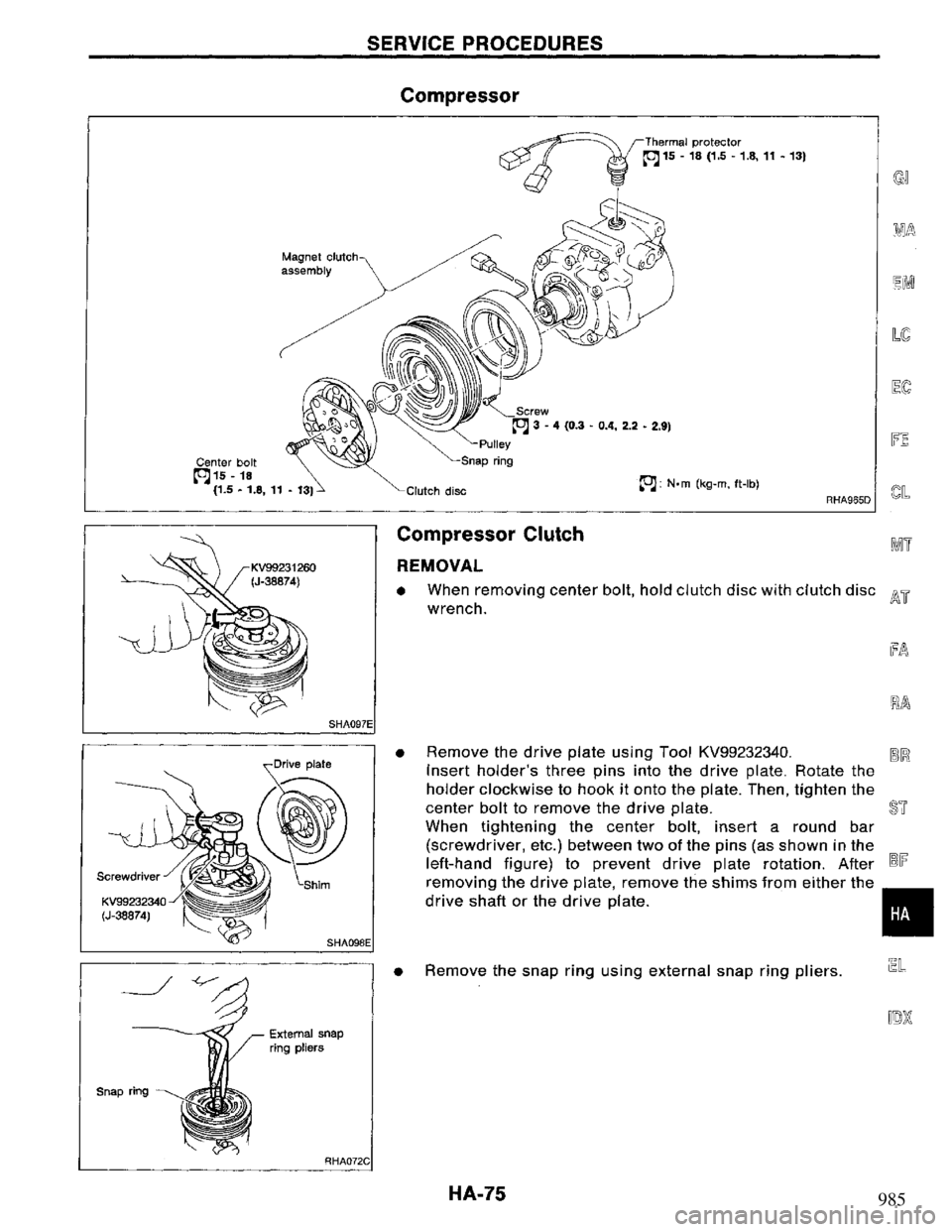 NISSAN PRIMERA 1994 Service Repair Manual 985 NISSAN PRIMERA 1994 Service Repair Manual 985