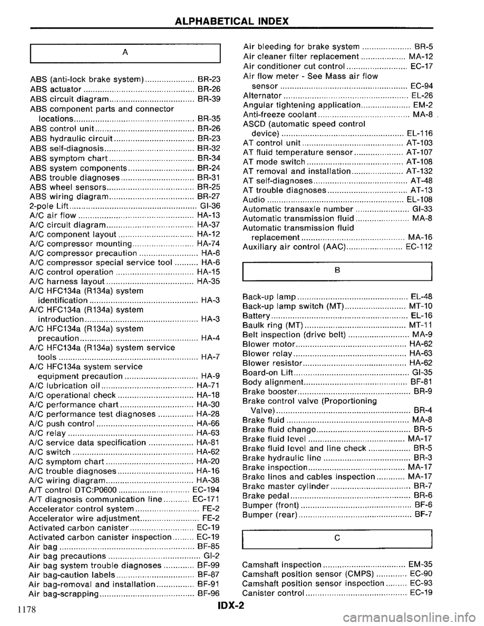 NISSAN PRIMERA 1994 Service Repair Manual 1178 NISSAN PRIMERA 1994 Service Repair Manual 1178
