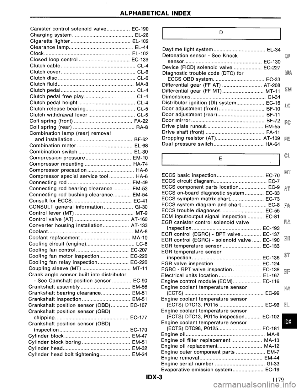 NISSAN PRIMERA 1994 Service Repair Manual 1179 NISSAN PRIMERA 1994 Service Repair Manual 1179