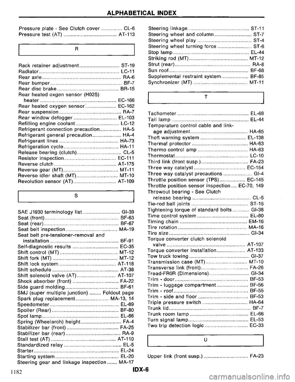 NISSAN PRIMERA 1994 Service Repair Manual 1182 NISSAN PRIMERA 1994 Service Repair Manual 1182