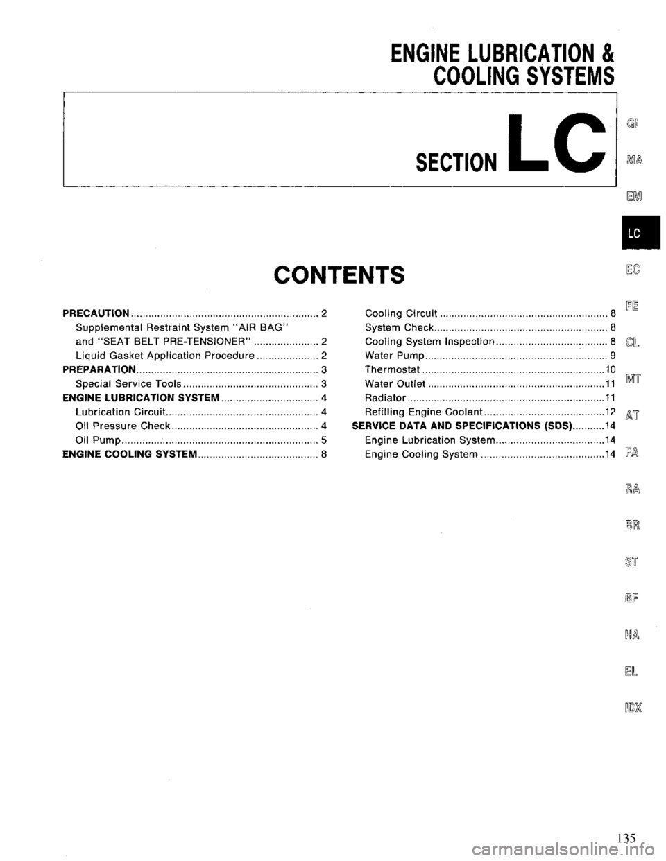 NISSAN PRIMERA 1994 Service Repair Manual 135 NISSAN PRIMERA 1994 Service Repair Manual 135