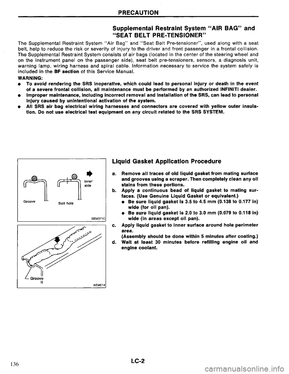 NISSAN PRIMERA 1994 Service Repair Manual 136 NISSAN PRIMERA 1994 Service Repair Manual 136