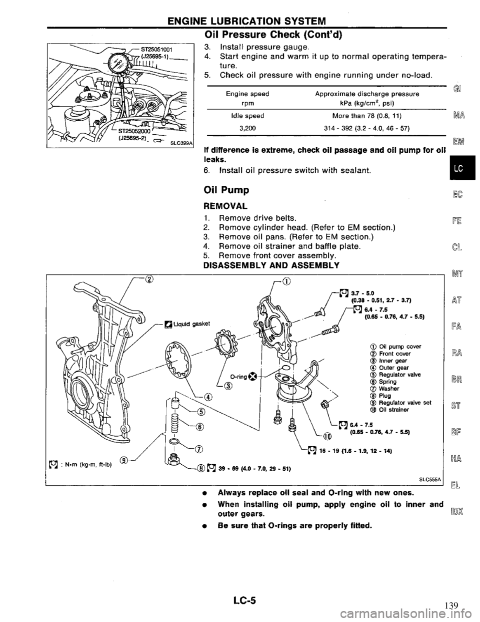 NISSAN PRIMERA 1994 Service Repair Manual 139 NISSAN PRIMERA 1994 Service Repair Manual 139