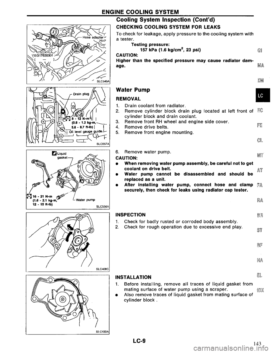 NISSAN PRIMERA 1994 Service Repair Manual 143 NISSAN PRIMERA 1994 Service Repair Manual 143
