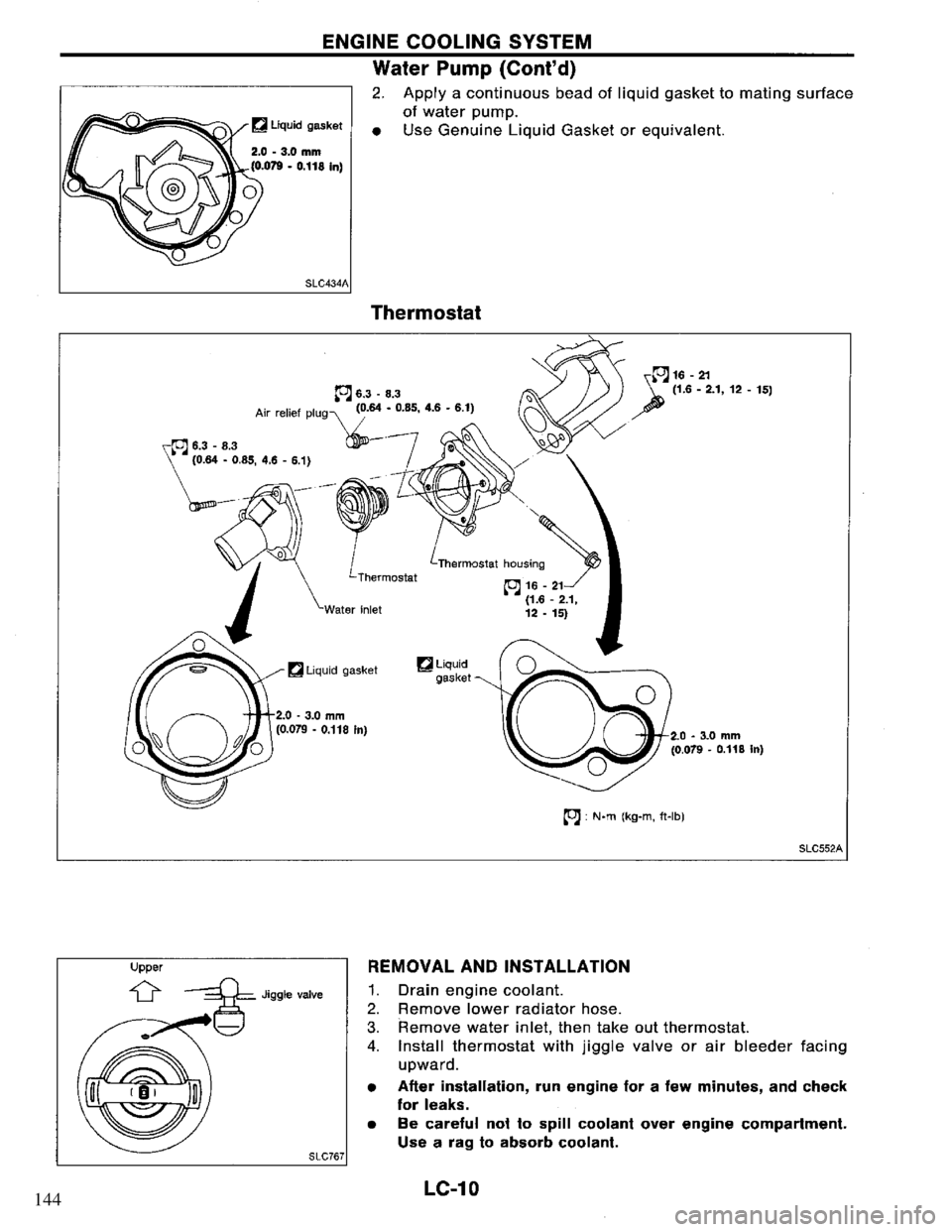 NISSAN PRIMERA 1994 Service Repair Manual 144 NISSAN PRIMERA 1994 Service Repair Manual 144