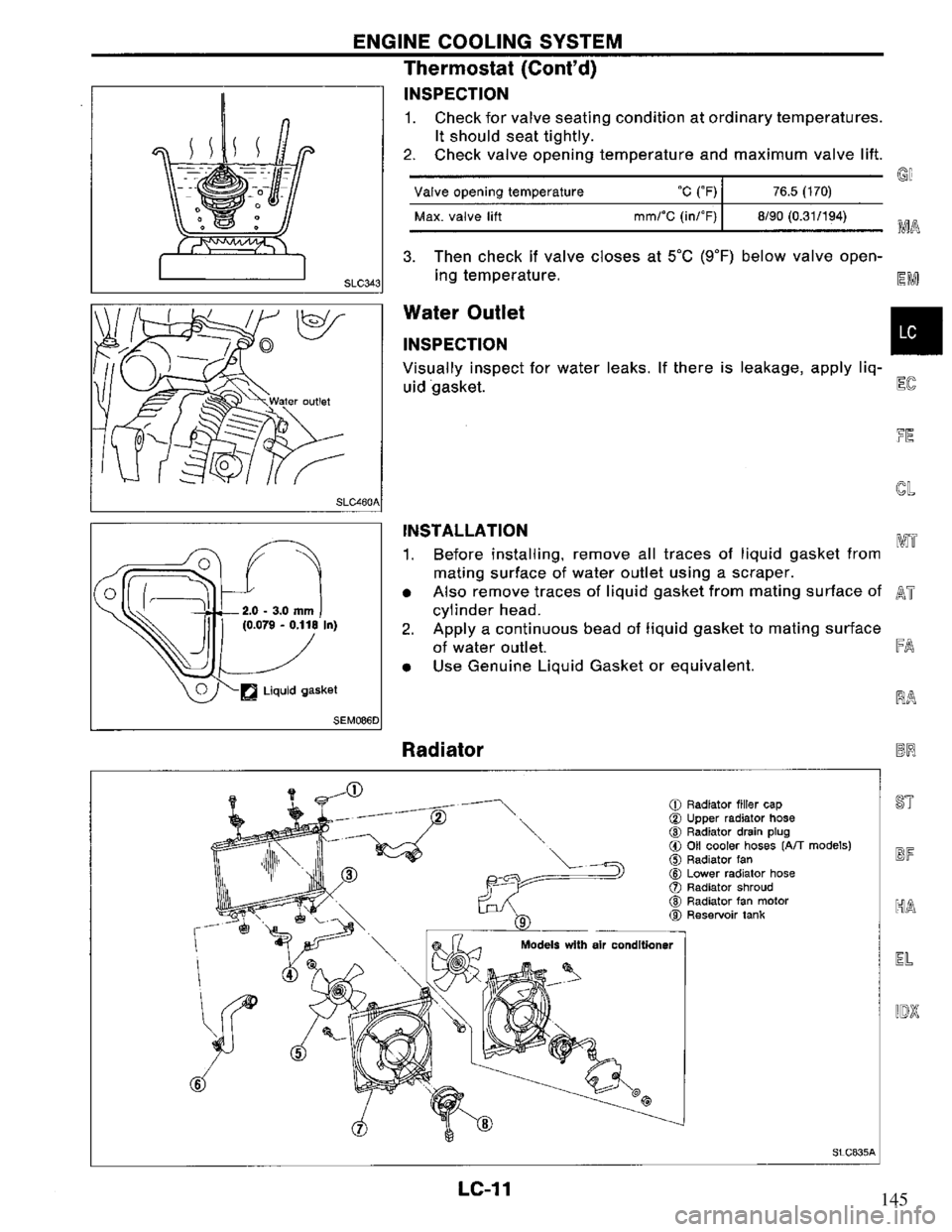 NISSAN PRIMERA 1994 Service Repair Manual 145 NISSAN PRIMERA 1994 Service Repair Manual 145