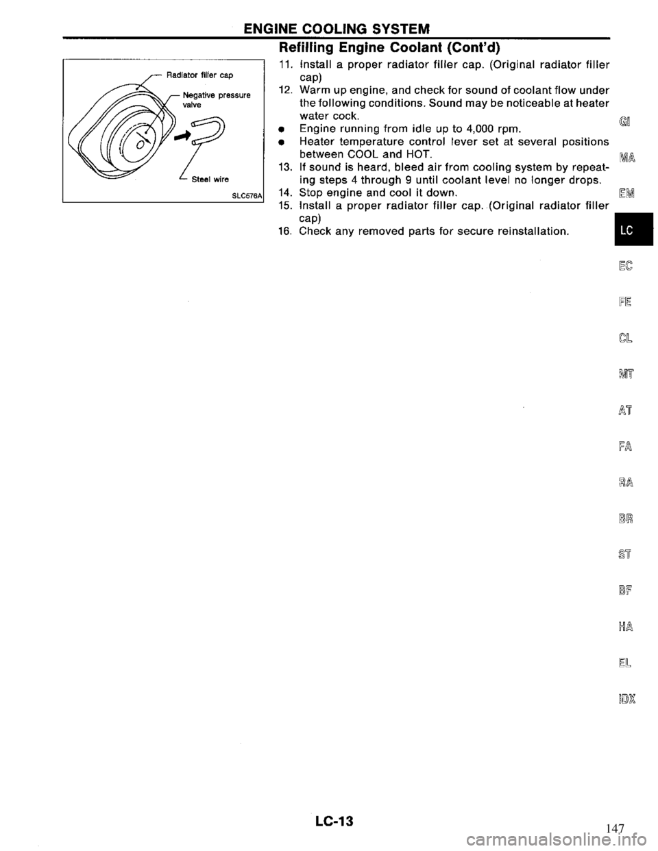NISSAN PRIMERA 1994 Service Repair Manual 147 NISSAN PRIMERA 1994 Service Repair Manual 147