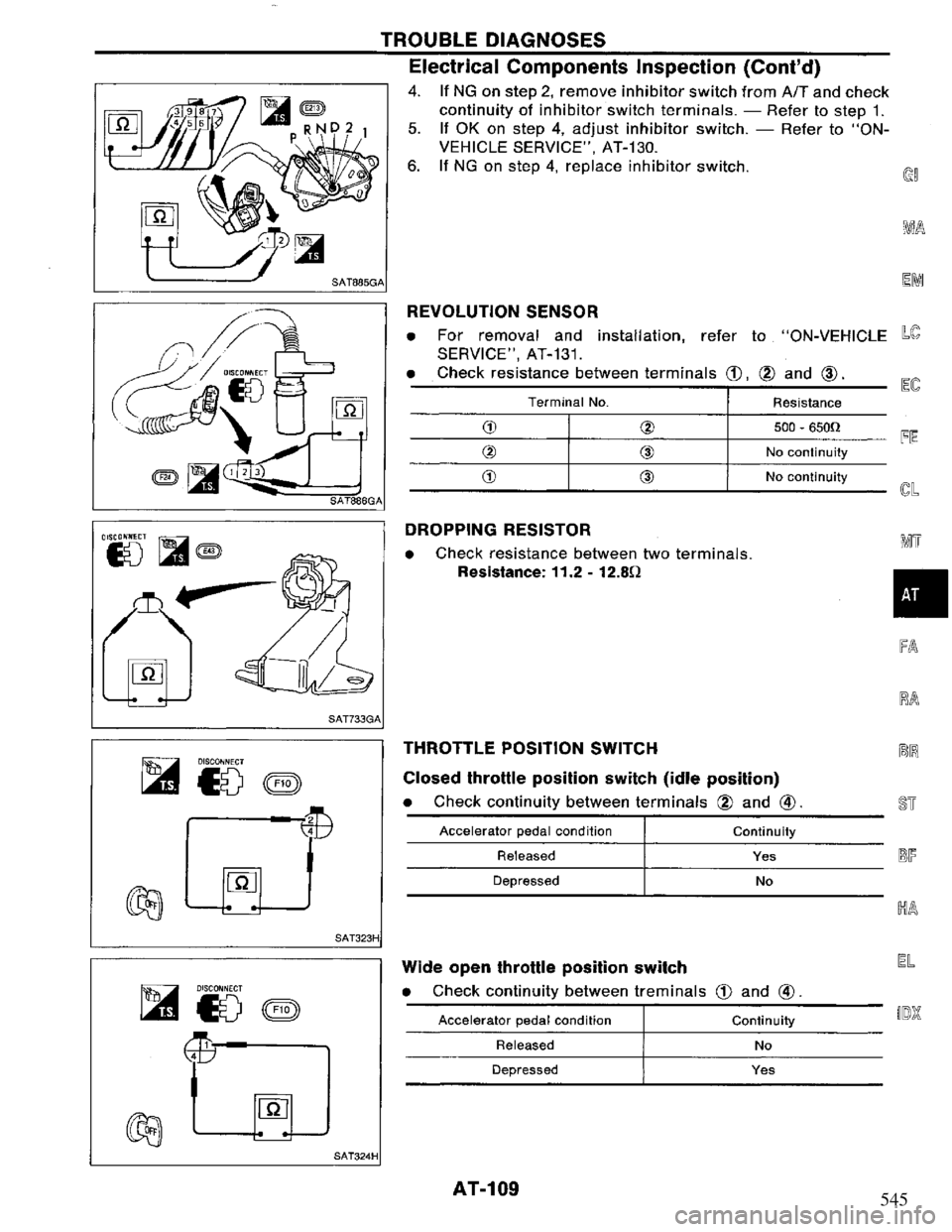 NISSAN PRIMERA 1994 Service Repair Manual 545 NISSAN PRIMERA 1994 Service Repair Manual 545