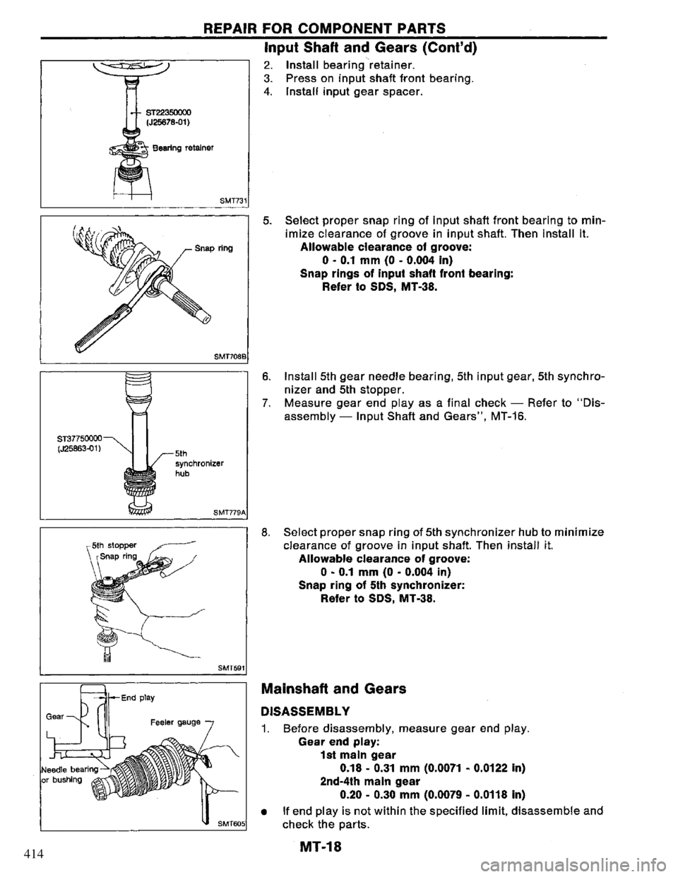 NISSAN PRIMERA 1994 Service Repair Manual 414 NISSAN PRIMERA 1994 Service Repair Manual 414