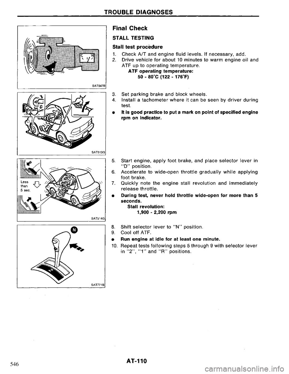 NISSAN PRIMERA 1994 Service Repair Manual 546 NISSAN PRIMERA 1994 Service Repair Manual 546