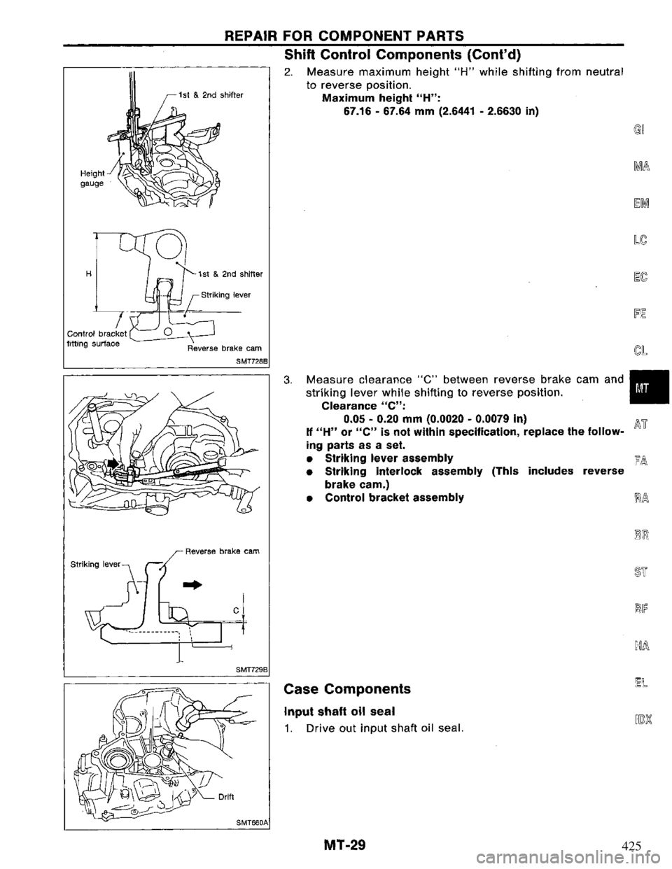NISSAN PRIMERA 1994 Service Repair Manual 425 NISSAN PRIMERA 1994 Service Repair Manual 425