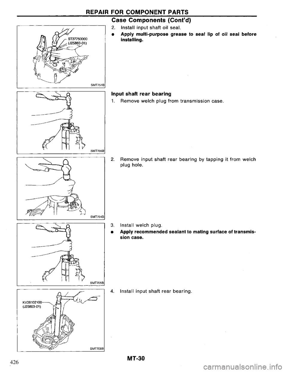 NISSAN PRIMERA 1994 Service Repair Manual 426 NISSAN PRIMERA 1994 Service Repair Manual 426