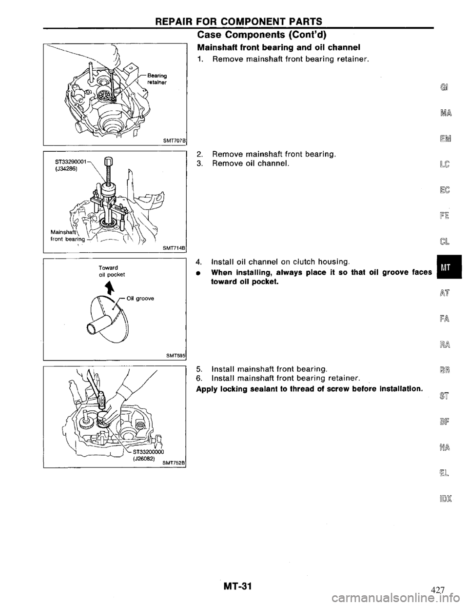 NISSAN PRIMERA 1994 Service Repair Manual 427 NISSAN PRIMERA 1994 Service Repair Manual 427