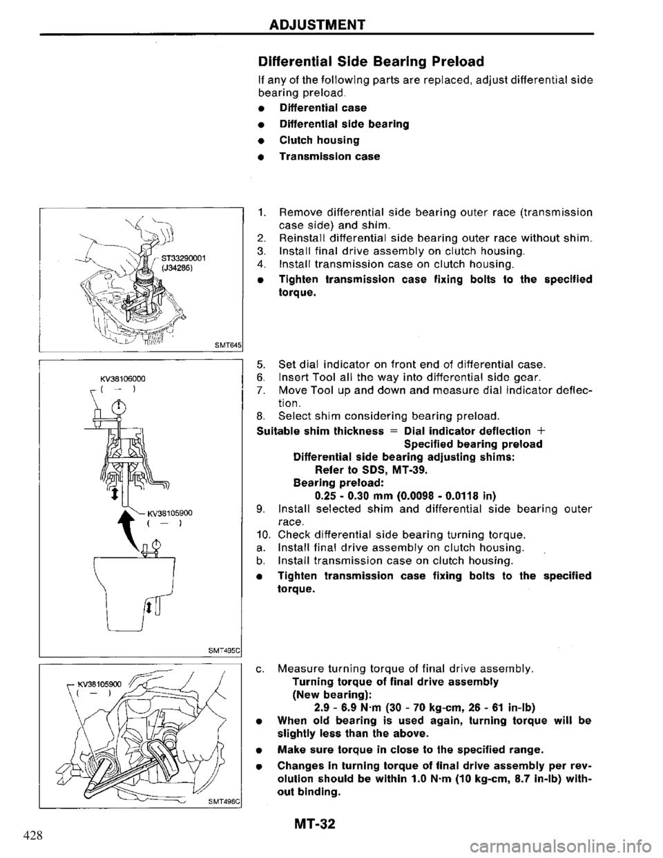 NISSAN PRIMERA 1994 Service Repair Manual 428 NISSAN PRIMERA 1994 Service Repair Manual 428