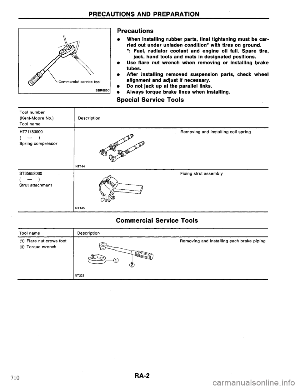 NISSAN PRIMERA 1994 Service Repair Manual 710 NISSAN PRIMERA 1994 Service Repair Manual 710